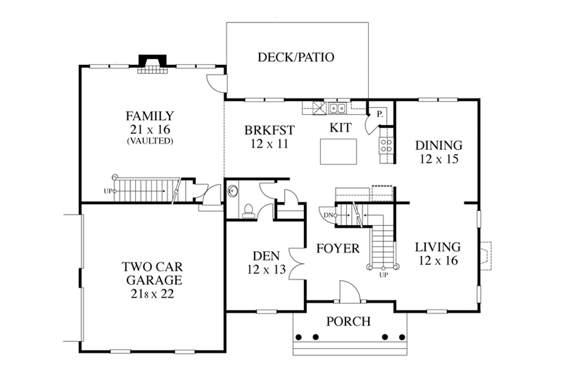 Home Plan - Floor Plan - Main Floor for Colonial House Plan #1053-48 - 4 bed, 2.5 bath