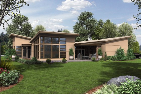 Exterior - Rear Elevation for Modern House Plan #48-479 - 4 bed, 2.5 bath