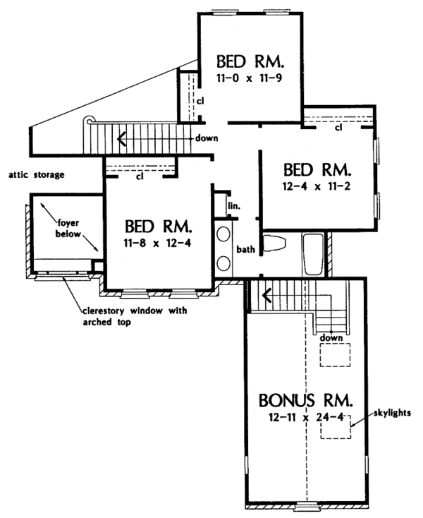 House Plan Design - Traditional Floor Plan - Upper Floor Plan #929-183