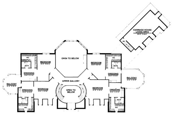House Design - European Floor Plan - Upper Floor Plan #1016-59