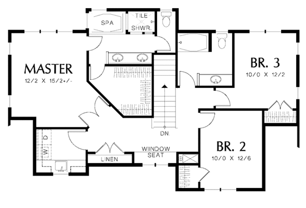 Home Plan - Tudor Floor Plan - Upper Floor Plan #48-871