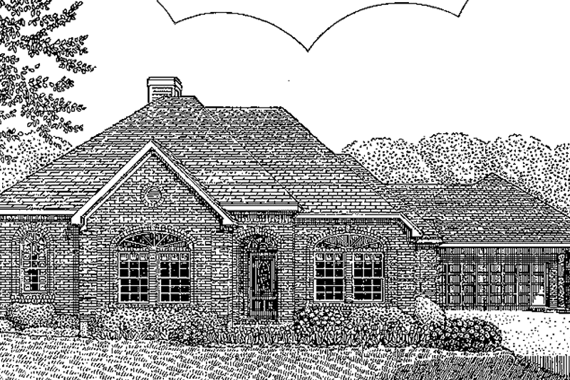 House Blueprint - Country Exterior - Front Elevation Plan #968-17