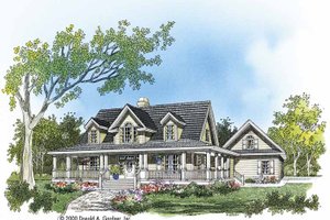 Exterior - Front Elevation 3 for Farmhouse House Plan #929-553 - 4 bed, 2.5 bath