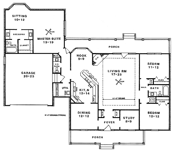 Country Floor Plan - Main Floor Plan #14-109