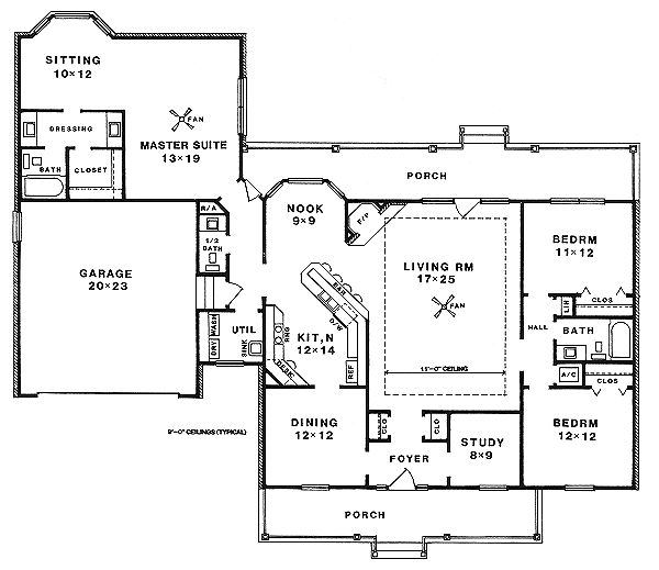 Home Plan - Country Floor Plan - Main Floor Plan #14-109