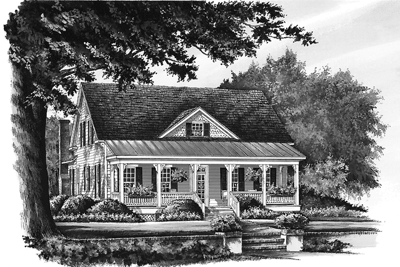 Home Plan - Exterior - Front Elevation 4 for Country House Plan #137-323 - 4 bed, 4 bath