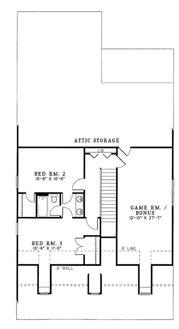 House Plan Design - Country Floor Plan - Upper Floor Plan #17-2663