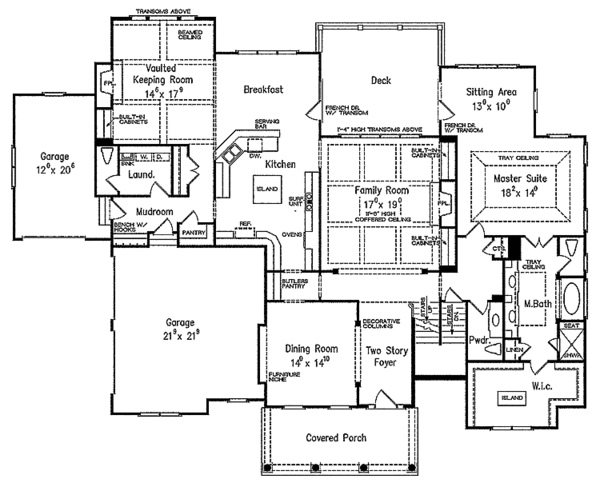 House Design - Colonial Floor Plan - Main Floor Plan #927-327