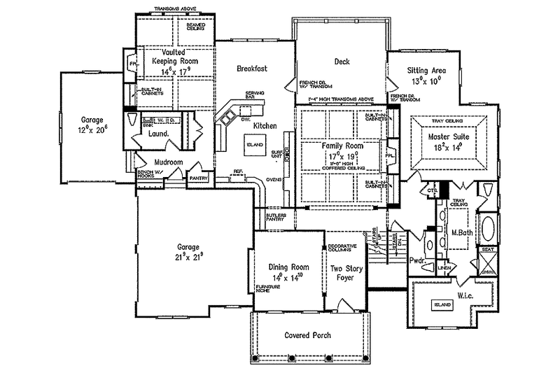 Home Plan - Floor Plan - Main Floor for Colonial House Plan #927-327 - 4 bed, 4.5 bath