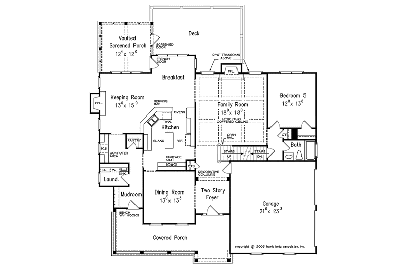 Home Plan - Floor Plan - Main Floor for Craftsman House Plan #927-325 - 5 bed, 4 bath