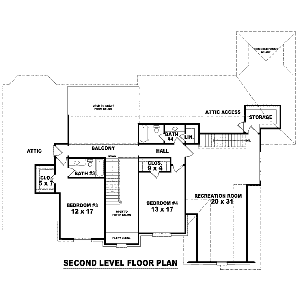 European Floor Plan - Upper Floor Plan #81-1617
