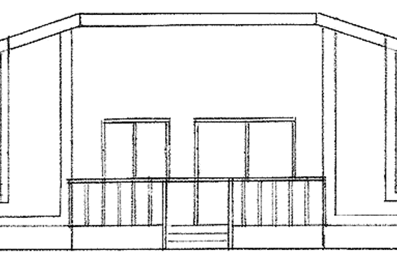 Exterior - Rear Elevation for Contemporary House Plan #60-847 - 3 bed, 1 bath