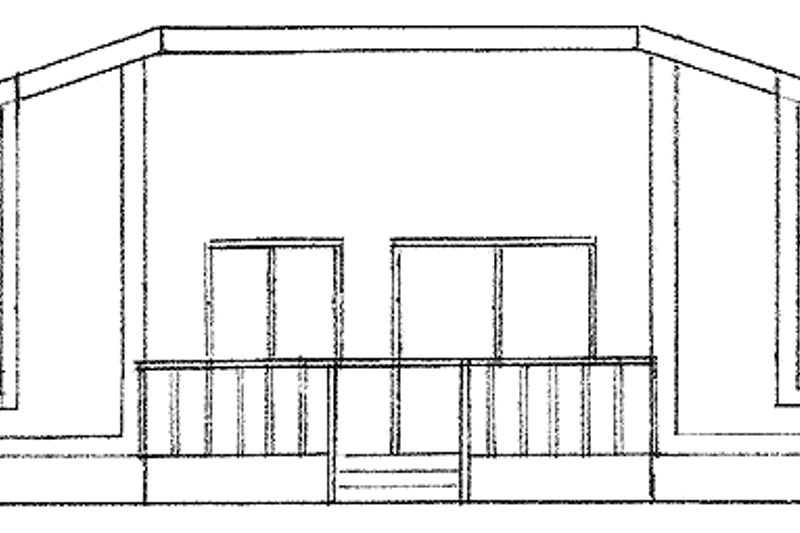 Home Plan - Exterior - Rear Elevation for Contemporary House Plan #60-847 - 3 bed, 1 bath