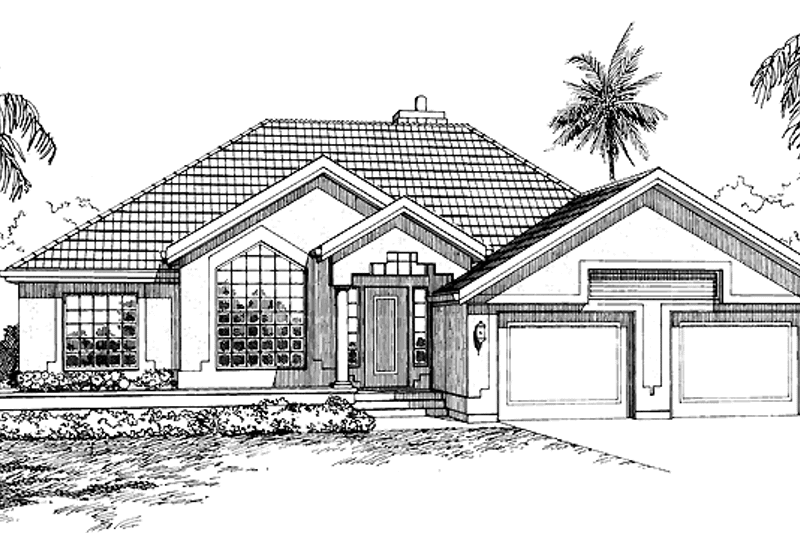 Home Plan - Exterior - Front Elevation 3 for Ranch House Plan #47-805 - 3 bed, 2 bath