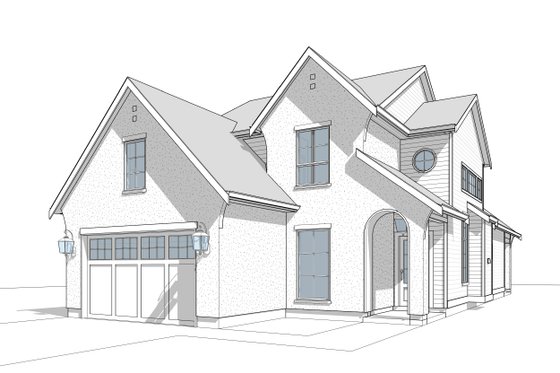 Exterior - Front Elevation 4 for European House Plan #1114-28 - 3 bed, 2.5 bath