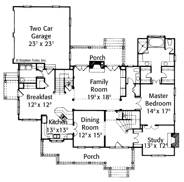 House Design - Country Floor Plan - Main Floor Plan #429-330