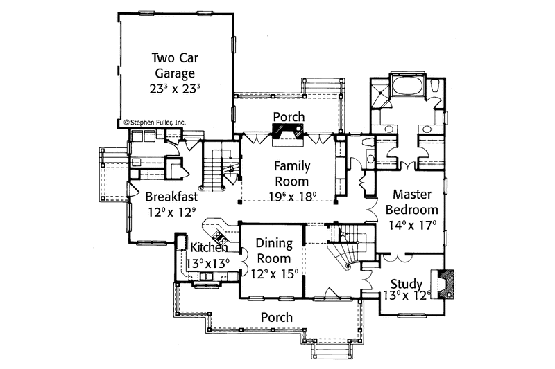 Home Plan - Floor Plan - Main Floor for Country House Plan #429-330 - 4 bed, 3.5 bath
