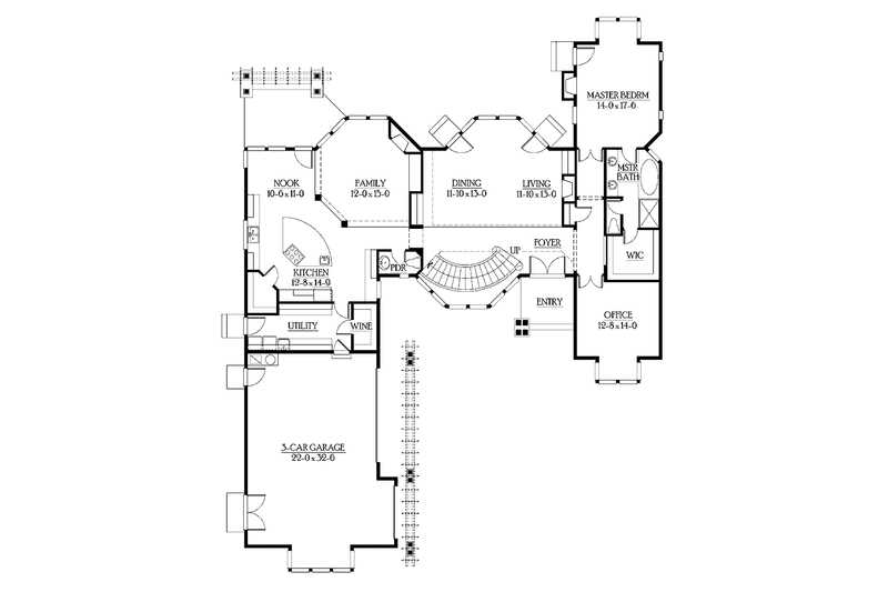 Home Plan - Floor Plan - Main Floor for Contemporary House Plan #132-491 - 4 bed, 3.5 bath