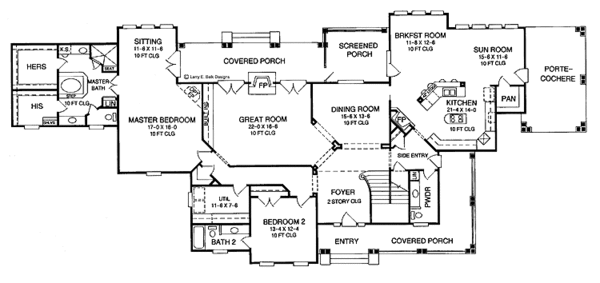 House Design - Country Floor Plan - Main Floor Plan #952-101