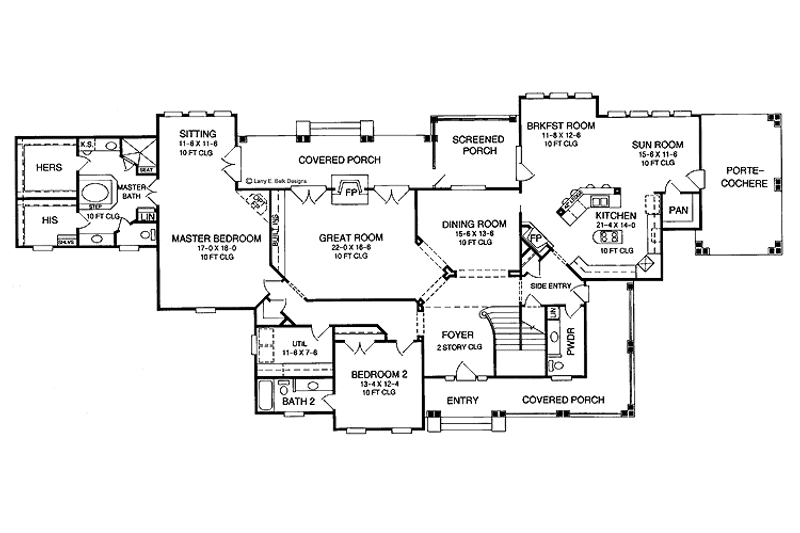 House Blueprint - Floor Plan - Main Floor for Country House Plan #952-101 - 4 bed, 4.5 bath