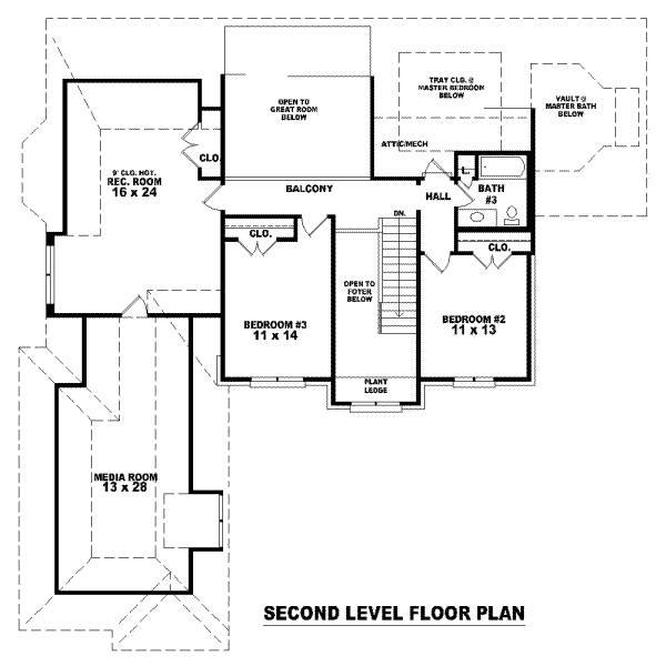 European Floor Plan - Upper Floor Plan #81-1138