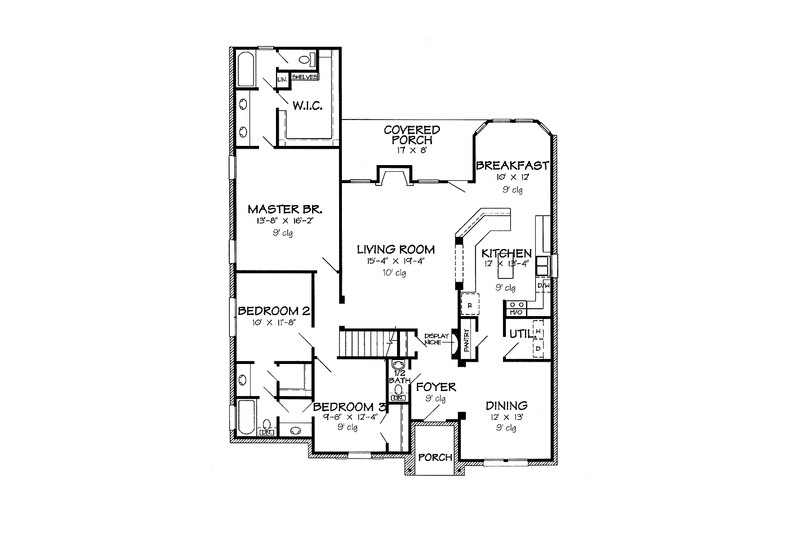 Architectural House Design - Floor Plan - Main Floor for Country House Plan #968-21 - 4 bed, 3.5 bath