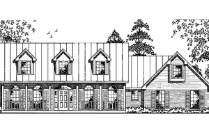 House Plan Design - Exterior - Front Elevation for Country House Plan #42-421 - 3 bed, 2 bath