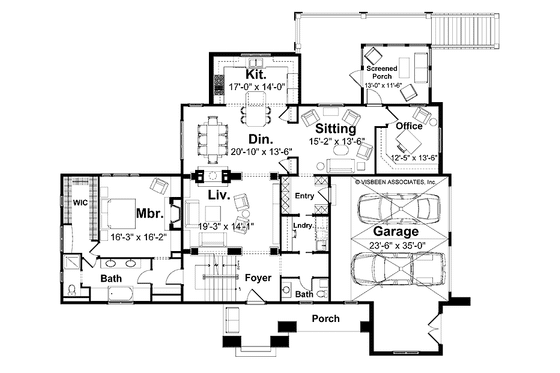 Floor Plan - Main Floor for European House Plan #928-25 - 6 bed, 3.5 bath