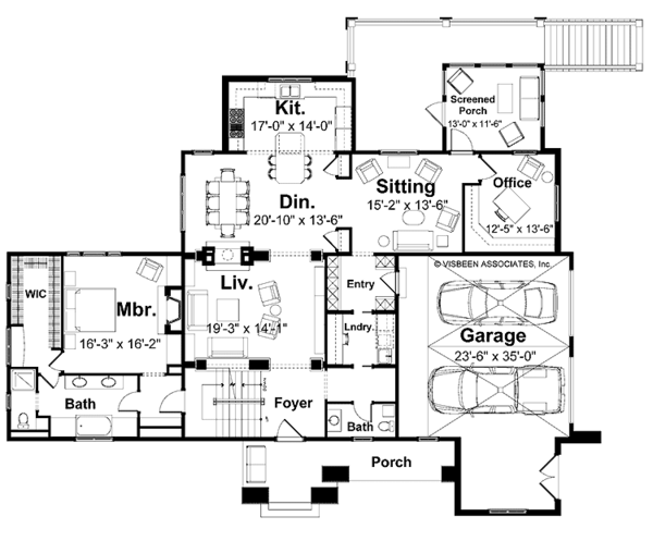 House Blueprint - European Floor Plan - Main Floor Plan #928-25