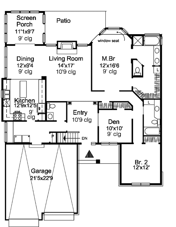 Dream House Plan - Traditional Floor Plan - Main Floor Plan #320-828