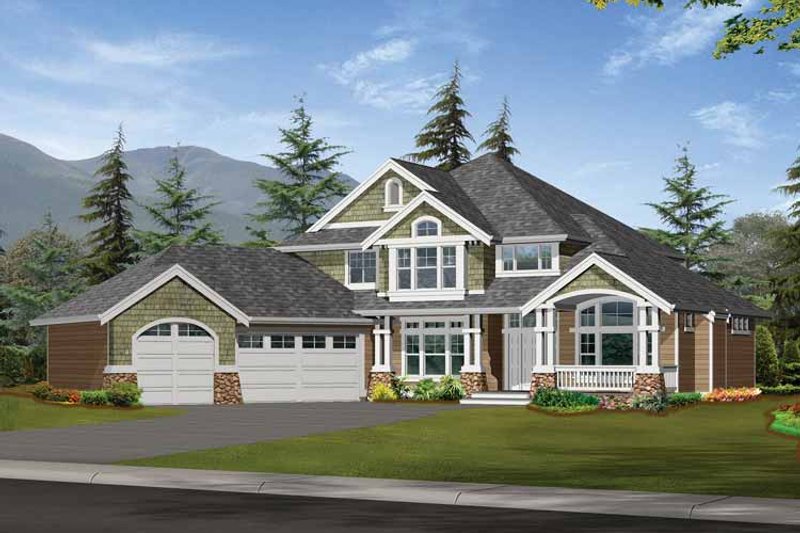 Home Plan - Exterior - Front Elevation 3 for Craftsman House Plan #132-327 - 4 bed, 3 bath