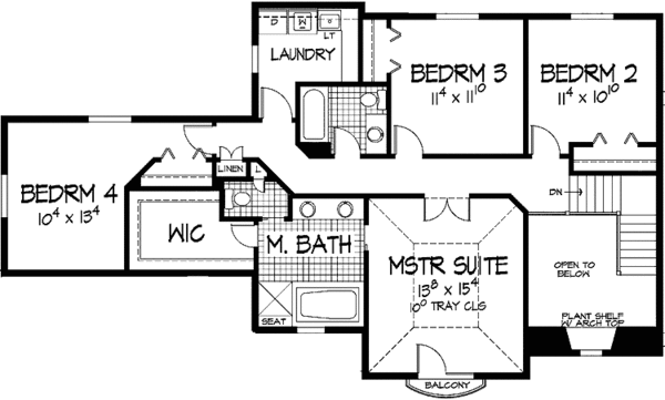 House Design - European Floor Plan - Upper Floor Plan #51-929