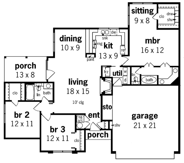 Dream House Plan - Traditional Floor Plan - Main Floor Plan #45-414