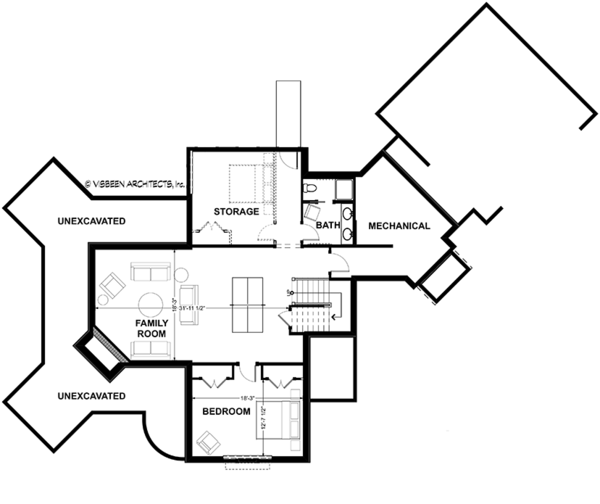 Architectural House Design - Country Floor Plan - Lower Floor Plan #928-290