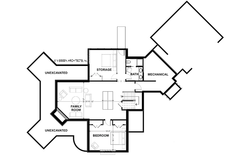 Architectural House Design - Floor Plan - Lower Floor for Country House Plan #928-290 - 3 bed, 4 bath