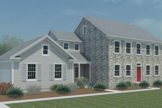 Exterior - Other Elevation for Colonial House Plan #446-2 - 4 bed, 2.5 bath