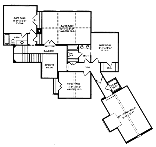 Home Plan - Tudor Floor Plan - Upper Floor Plan #413-900