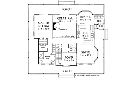 Floor Plan - Main Floor for Farmhouse House Plan #929-167 - 4 bed, 3.5 bath