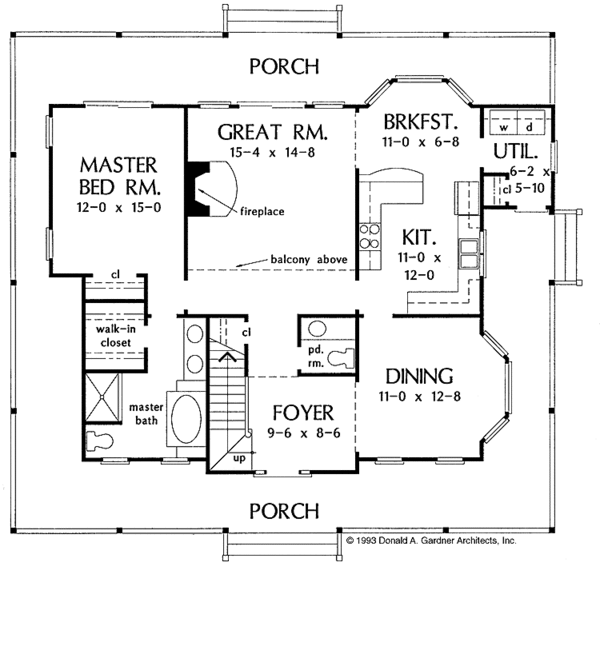 Architectural House Design - Farmhouse Floor Plan - Main Floor Plan #929-167