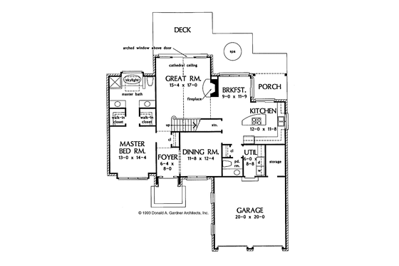 Floor Plan - Main Floor for Colonial House Plan #929-158 - 3 bed, 2.5 bath