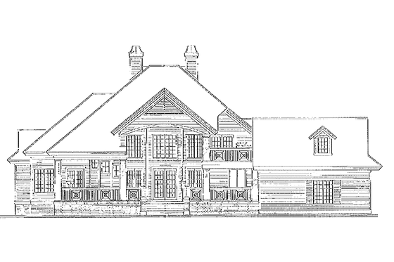 Exterior - Rear Elevation for Country House Plan #930-239 - 3 bed, 3.5 bath