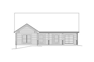 Exterior - Rear Elevation for Ranch House Plan #57-653 - 3 bed, 2 bath