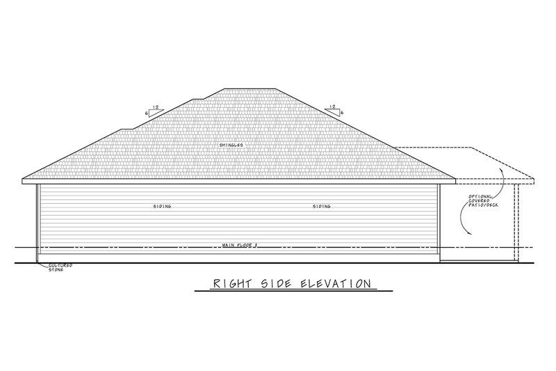 Architectural House Design - Exterior - Other Elevation 1 for Traditional House Plan #20-2350 - 3 bed, 2 bath
