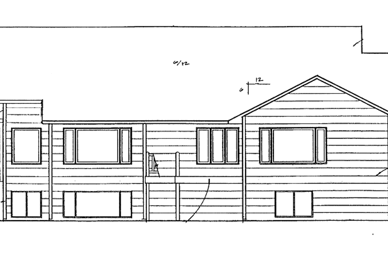 Architectural House Design - Exterior - Rear Elevation for Traditional House Plan #58-227 - 3 bed, 2 bath