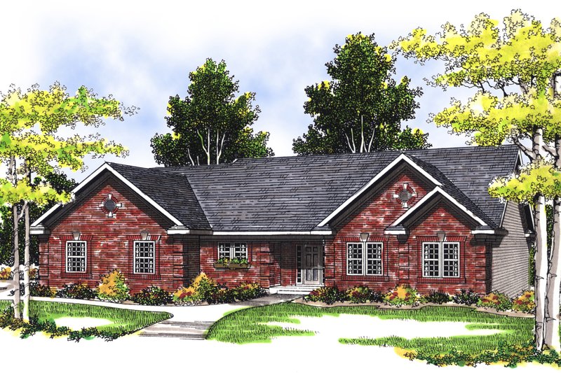 Home Plan - Exterior - Front Elevation for Traditional House Plan #70-175 - 3 bed, 2.5 bath