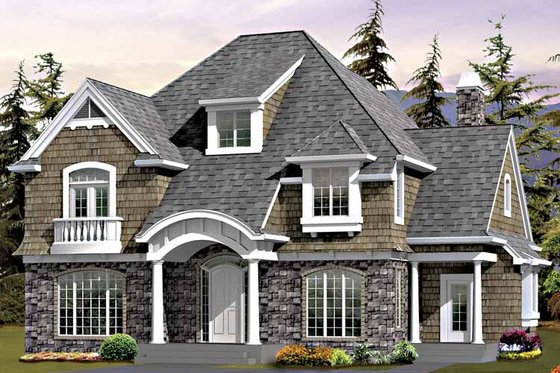 Exterior - Front Elevation 3 for Craftsman House Plan #132-411 - 4 bed, 3 bath