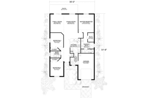Floor Plan - Main Floor for Mediterranean House Plan #420-126 - 3 bed, 2 bath