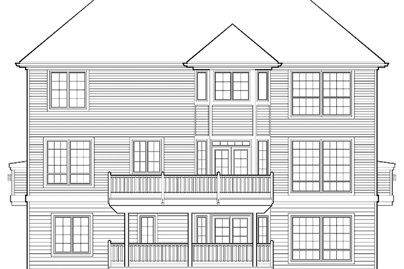 Architectural House Design - Exterior - Rear Elevation for Mediterranean House Plan #48-785 - 4 bed, 3.5 bath