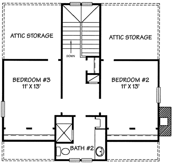 House Design - Country Floor Plan - Upper Floor Plan #140-174