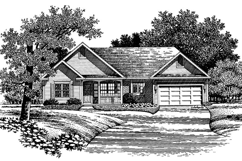Architectural House Design - Country Exterior - Front Elevation Plan #316-128